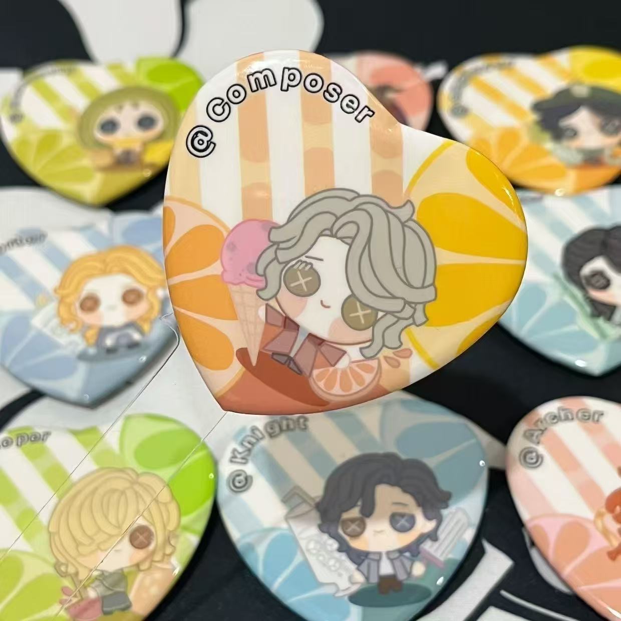 Anime Cosplay Merchandise - 新しい第五人格コスプレグッズ、キツネの尻尾ハートバー、バッジ、ブリキブローチ、バッグデコレーション、ギフト