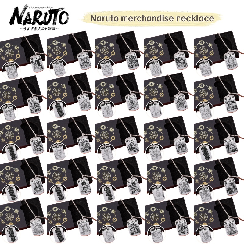 Anime Merchandise Naruto - ナルトアニメグッズネックレス うちはイタチ、マダラ、サスケ、オビト、ナルト、カカシ アニメスタイルドッグタグペンダントネックレス