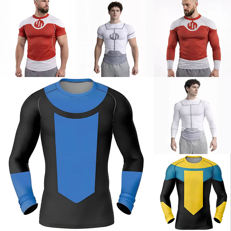Anime Merchandise Men - 新しい無敵コスプレラッシュガードダイビングジム Tシャツ BJJ ラッシュガード長袖半袖 MMA 服男性女性
