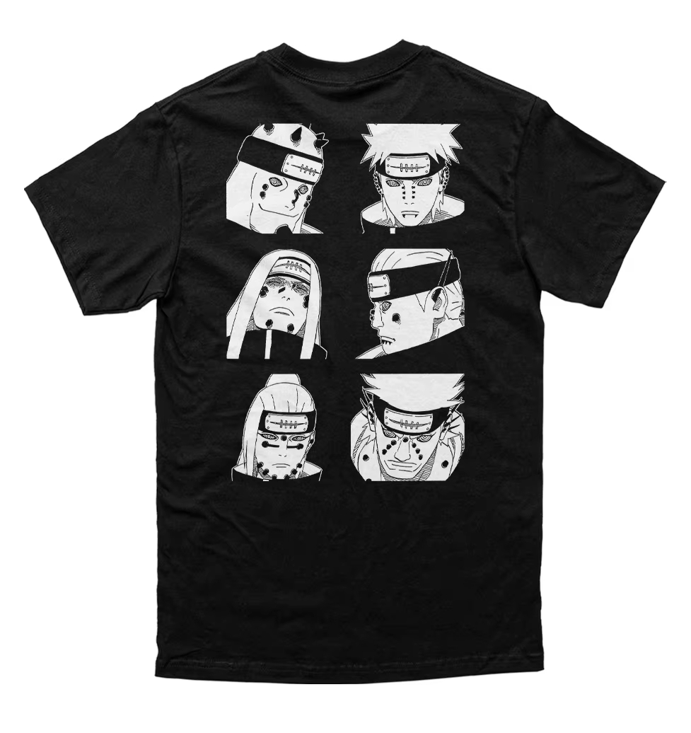 ナルトペイン暁六道マンガグラフィック Tシャツ男性女性アニメ - Anime Merchandise Men のレビューと価格